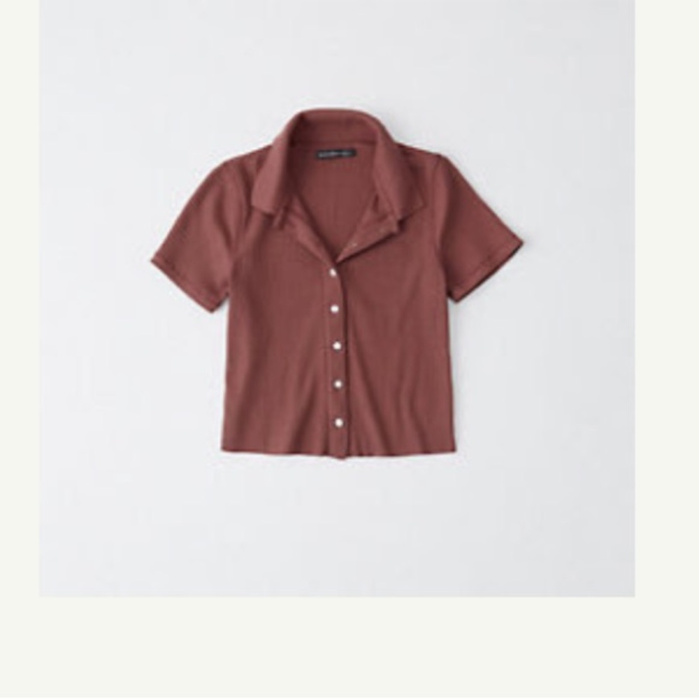 A&F Ribbed Button-Up Polo - Picture 4 of 4